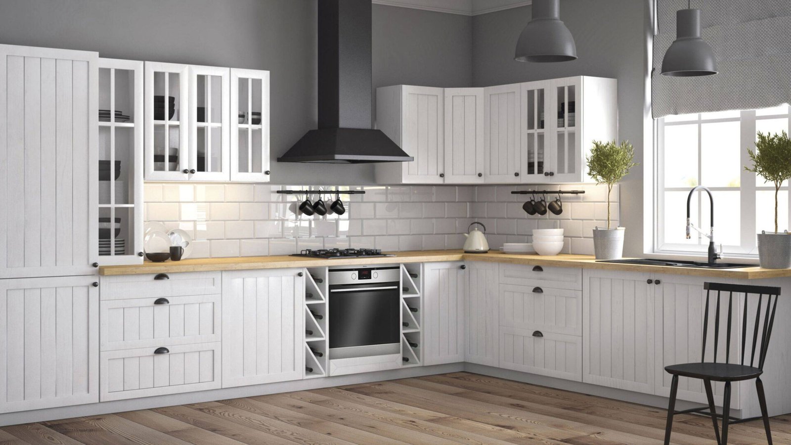 Upper kitchen cabinet, 1 door, right, G40-P, Provence pine, Andersen white matt - Image 5