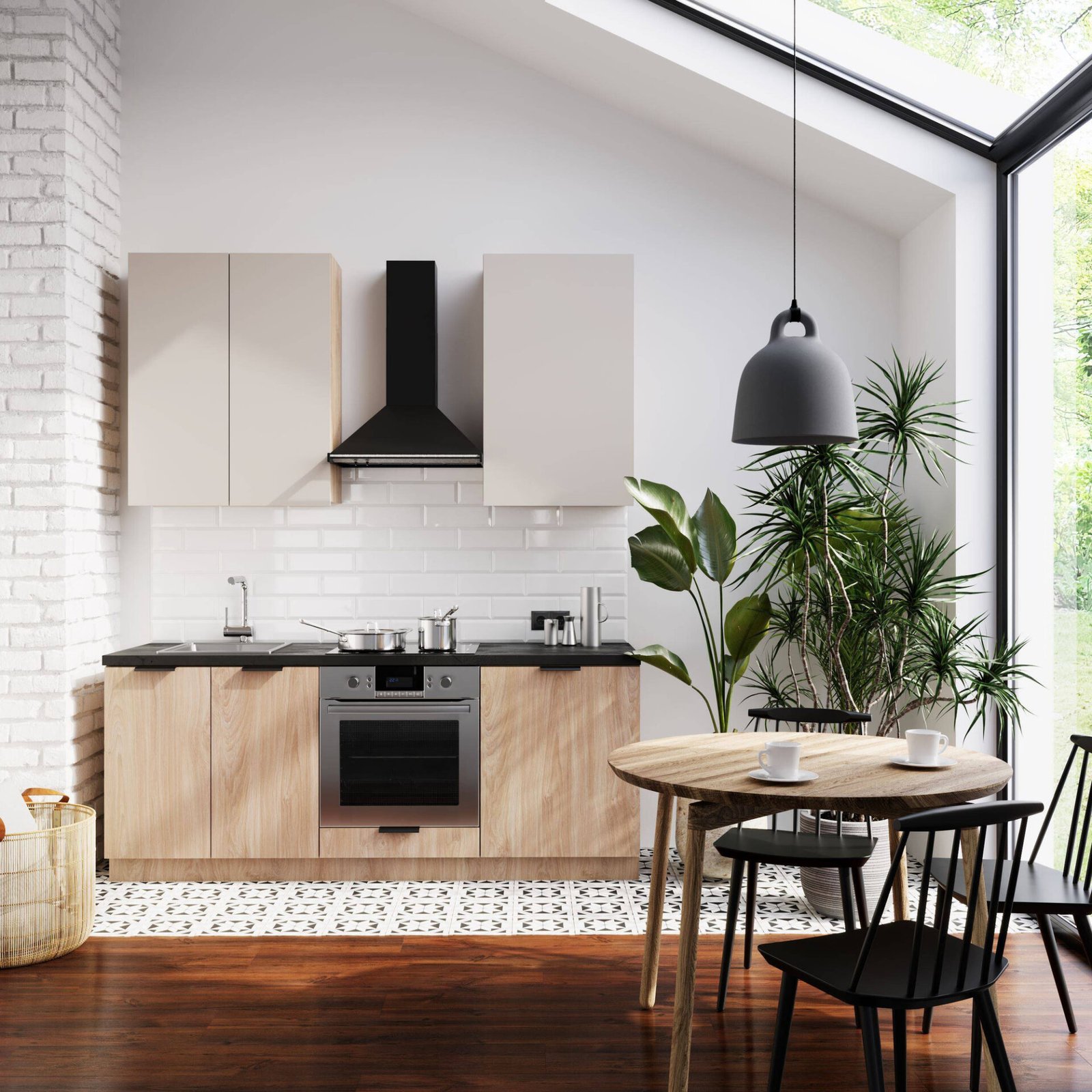 2D upper kitchen cabinet Sorento N60N matt white matt beige - Image 5