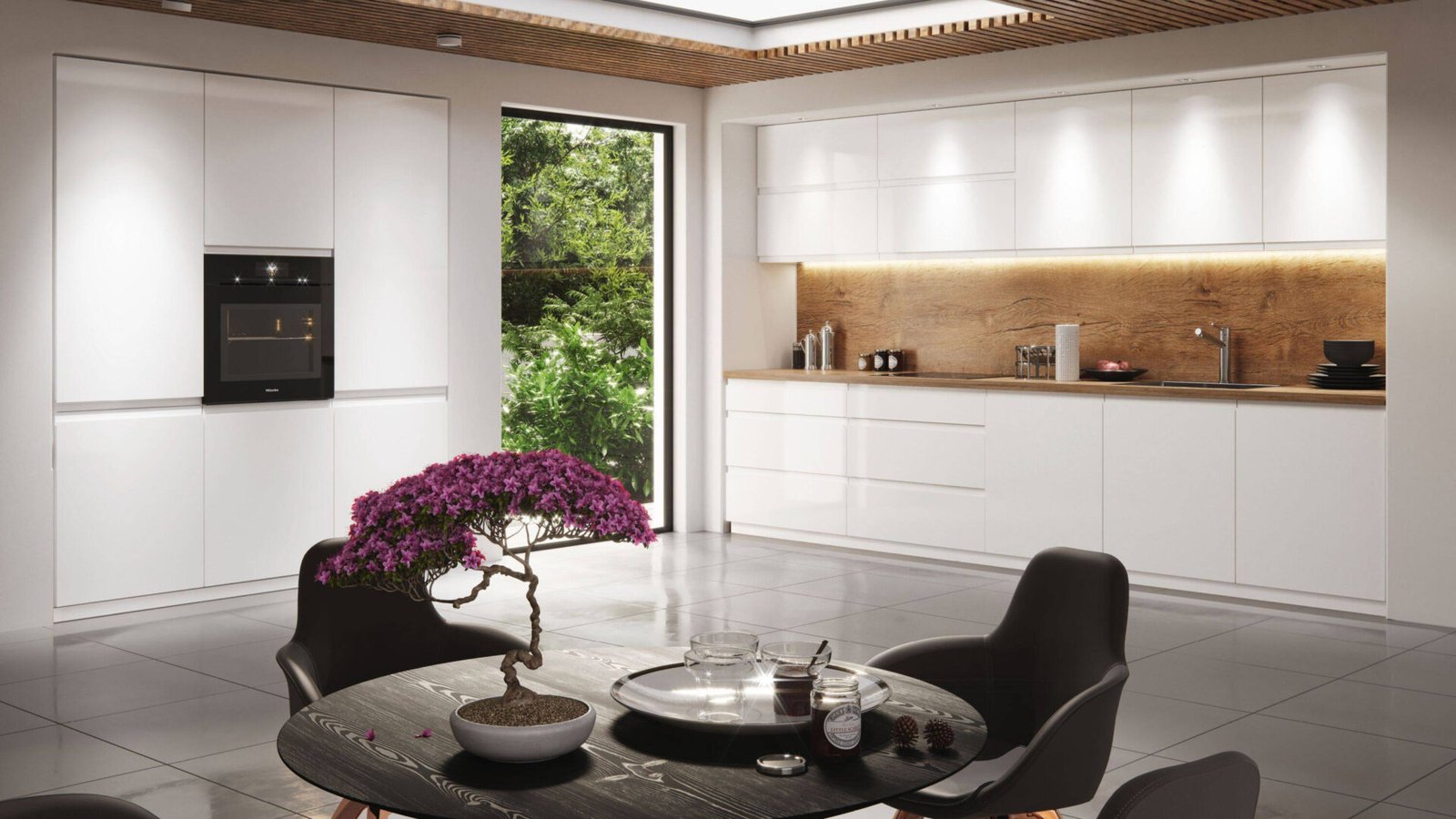 G25PZ Aspen White Gloss Upper Open Kitchen Cabinets - Image 2