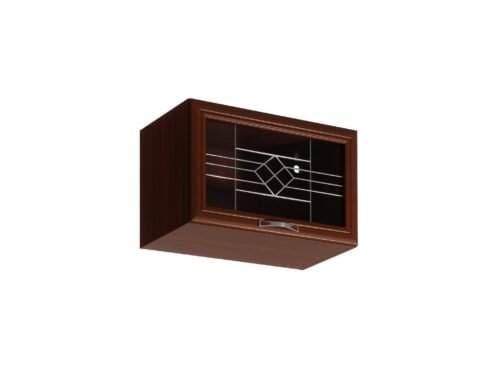 Upper kitchen cabinet, 1 door, display cabinet, G60KSN, Sicilian walnut