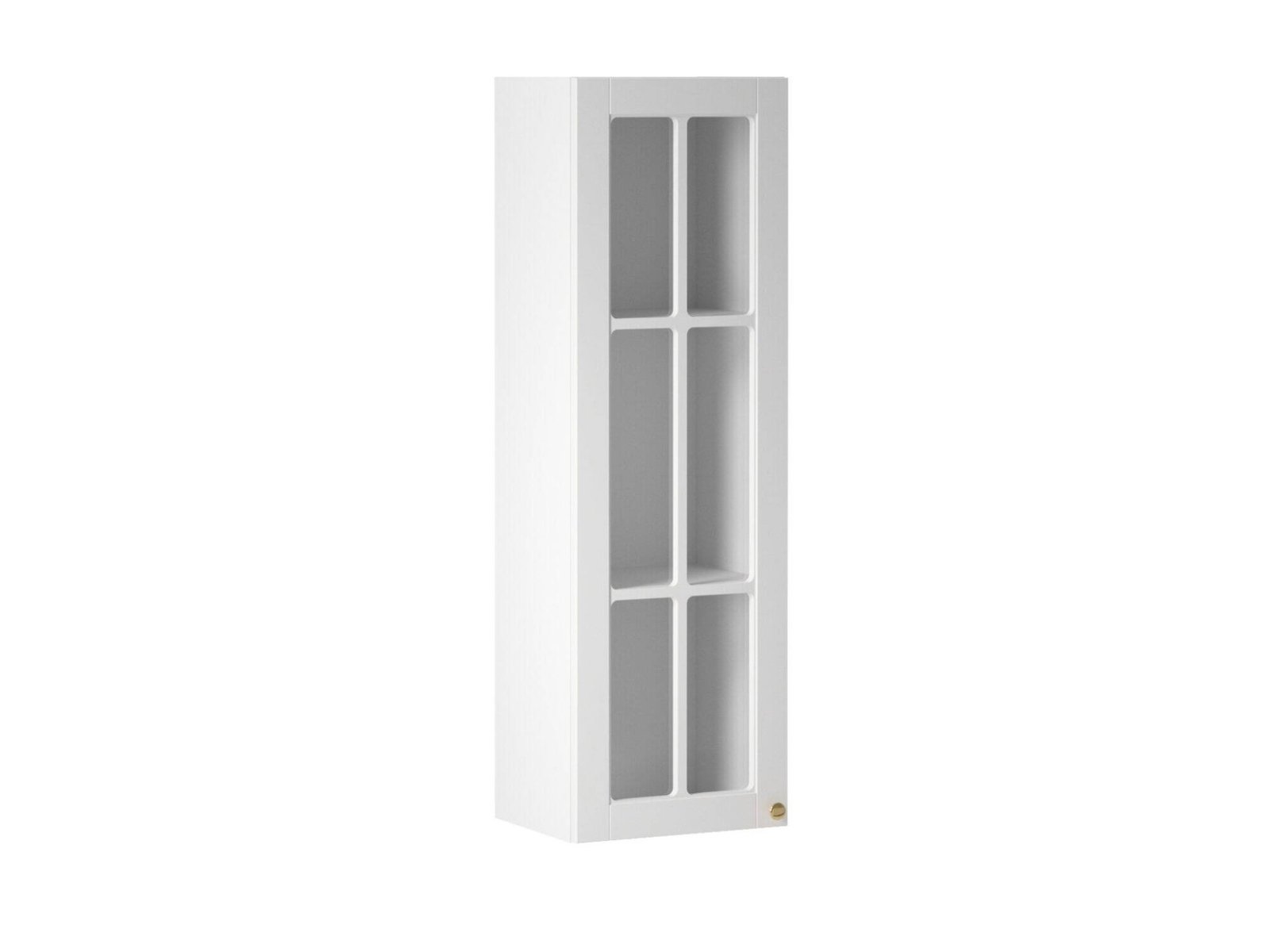 Upper kitchen cabinet, 1-door display cabinet, W40S Linea White, matt white