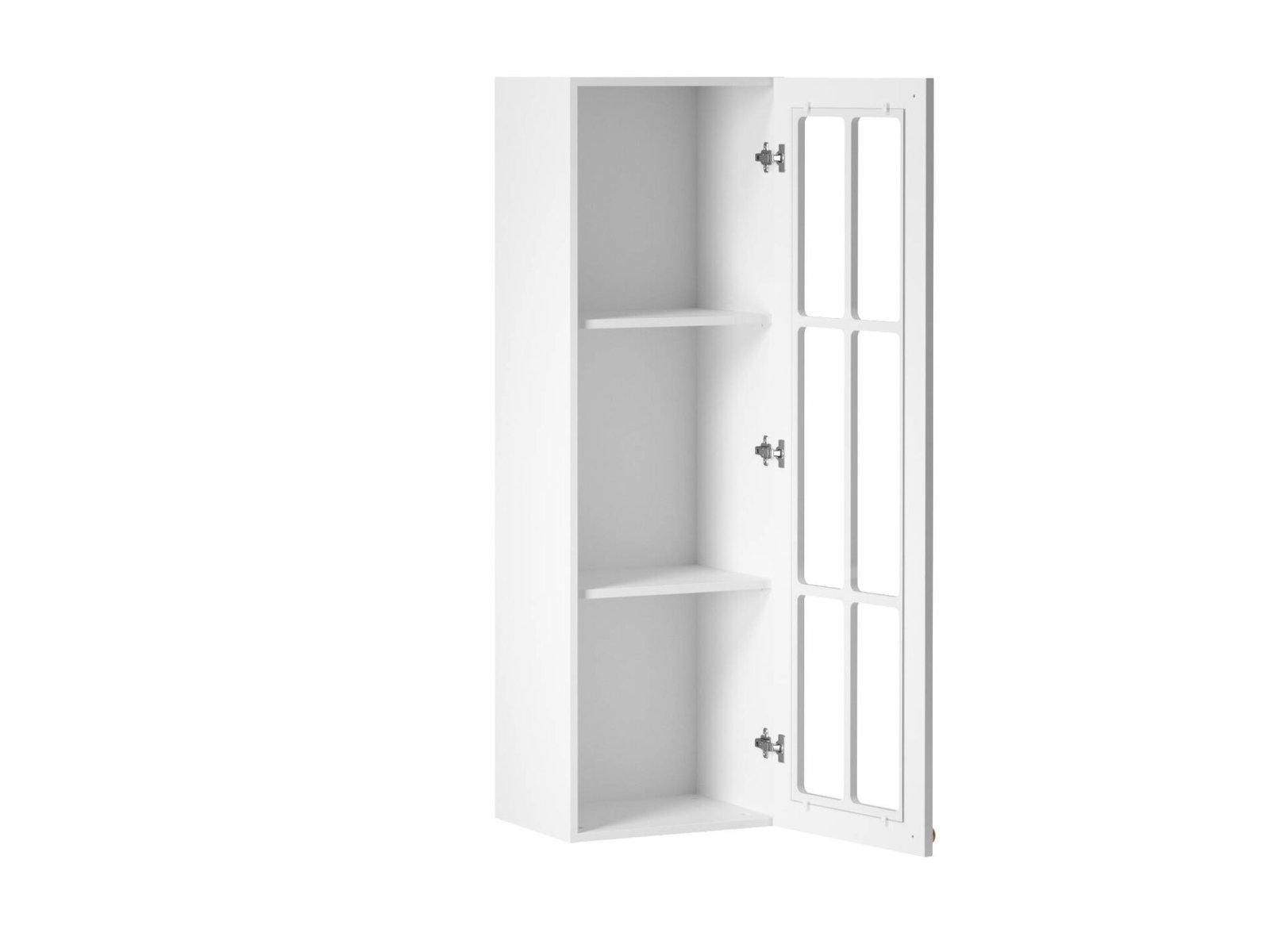 Upper kitchen cabinet, 1-door display cabinet, W40S Linea White, matt white - Image 2