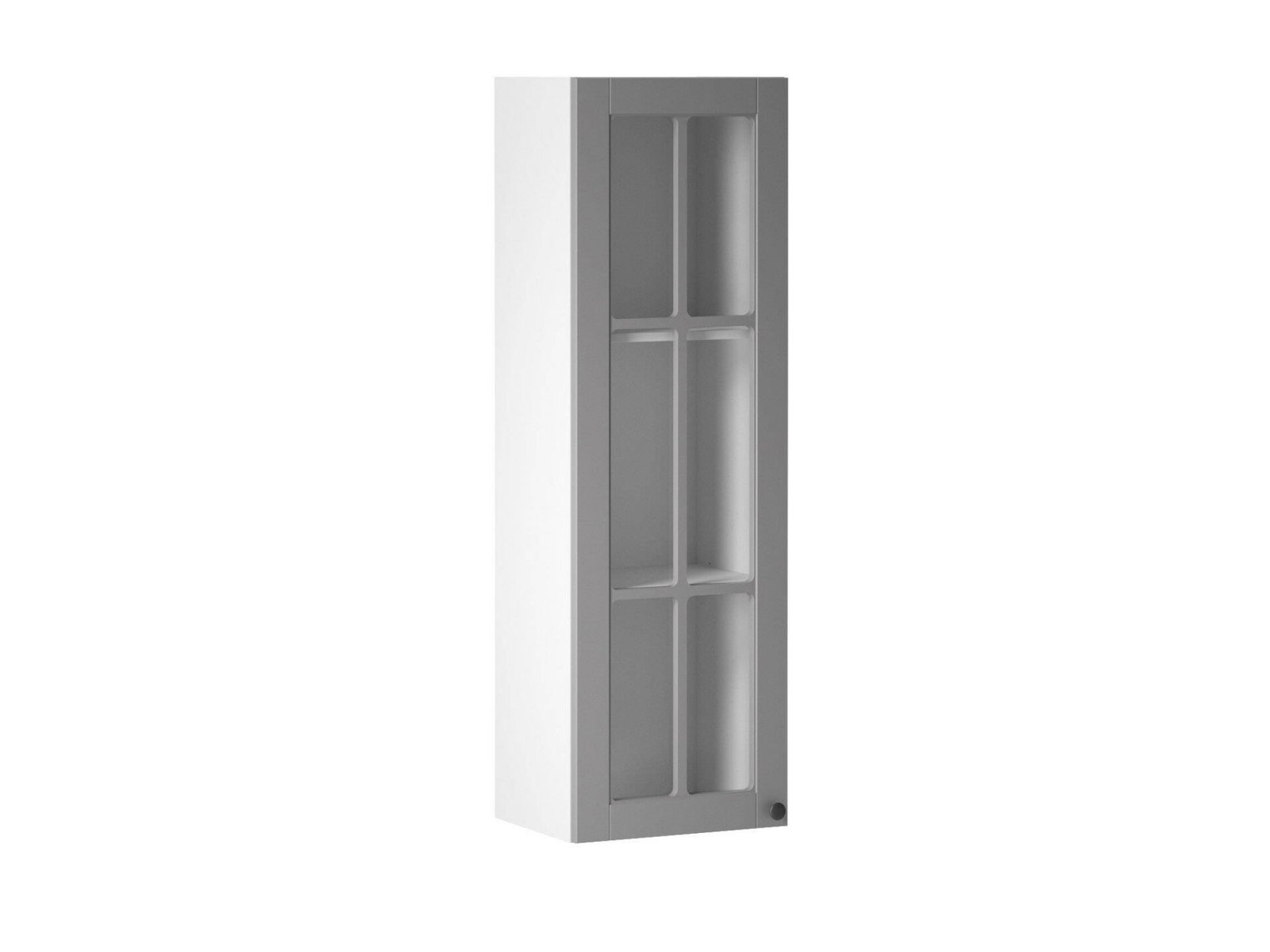Upper kitchen cabinet, 1-door display cabinet, W40S P/L, Linea Grey, matt grey