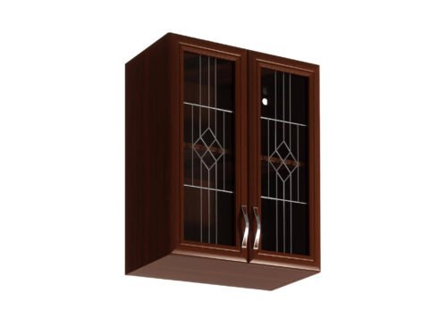Upper kitchen cabinet, 2 doors, display case, G60S, Sicily Walnut