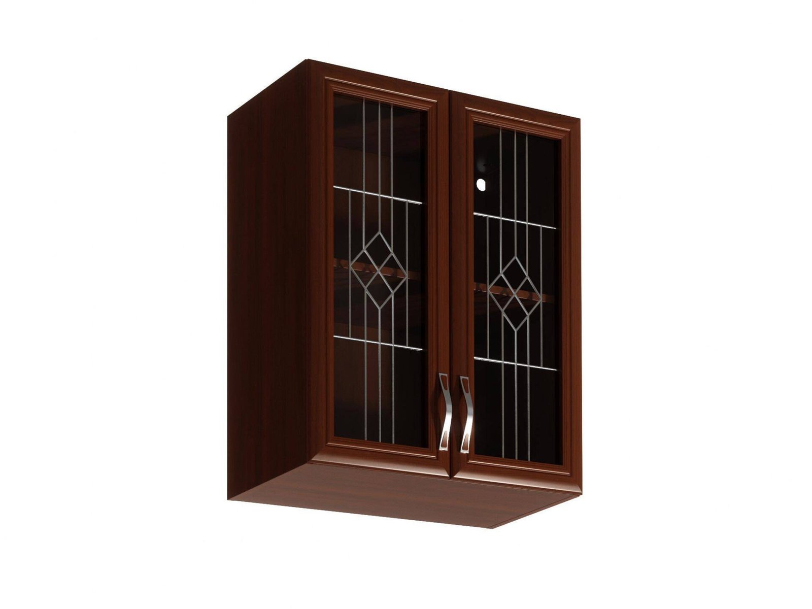 Upper kitchen cabinet, 2 doors, display case, G60S, Sicily Walnut