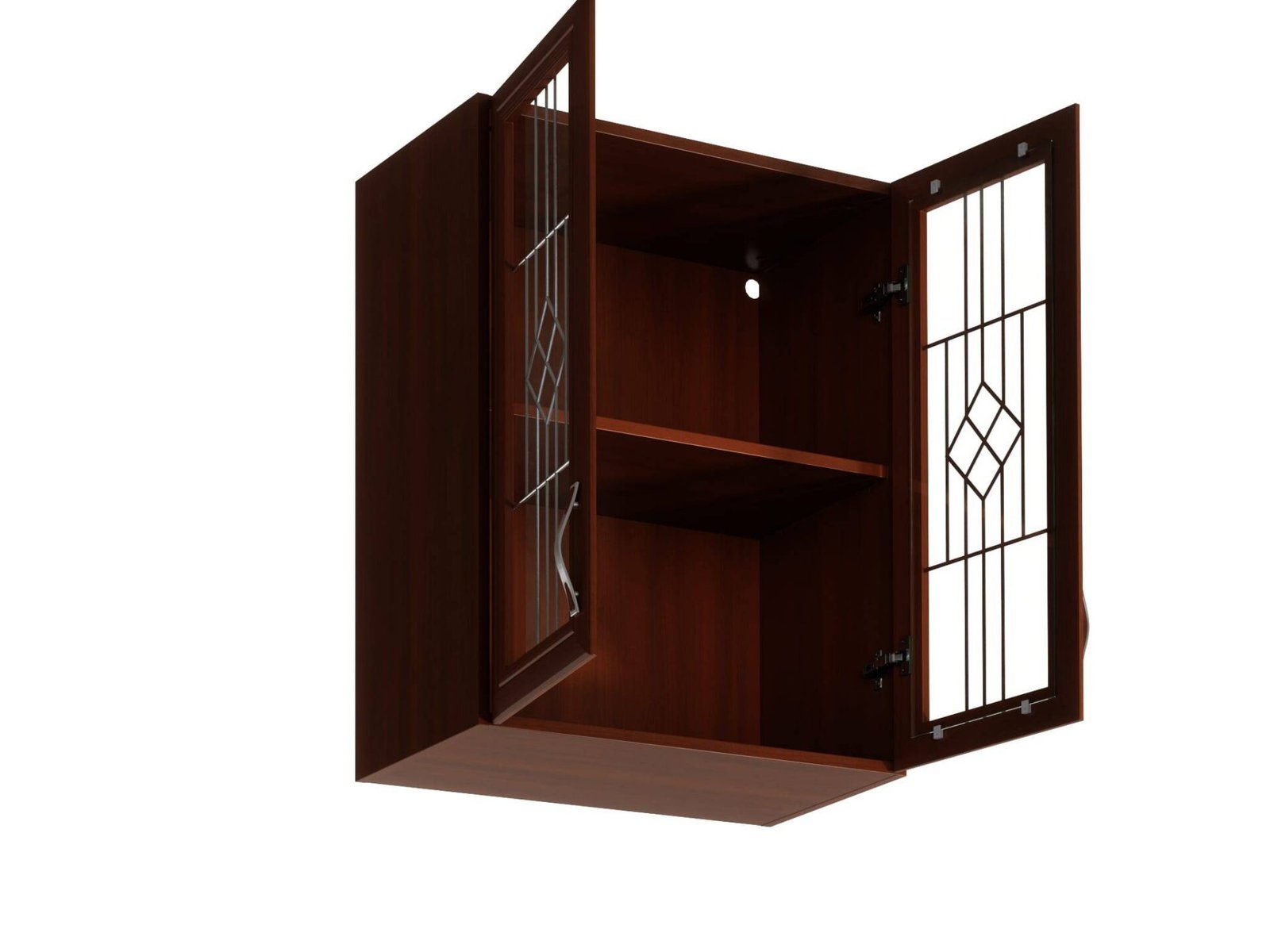 Upper kitchen cabinet, 2 doors, display case, G60S, Sicily Walnut - Image 2