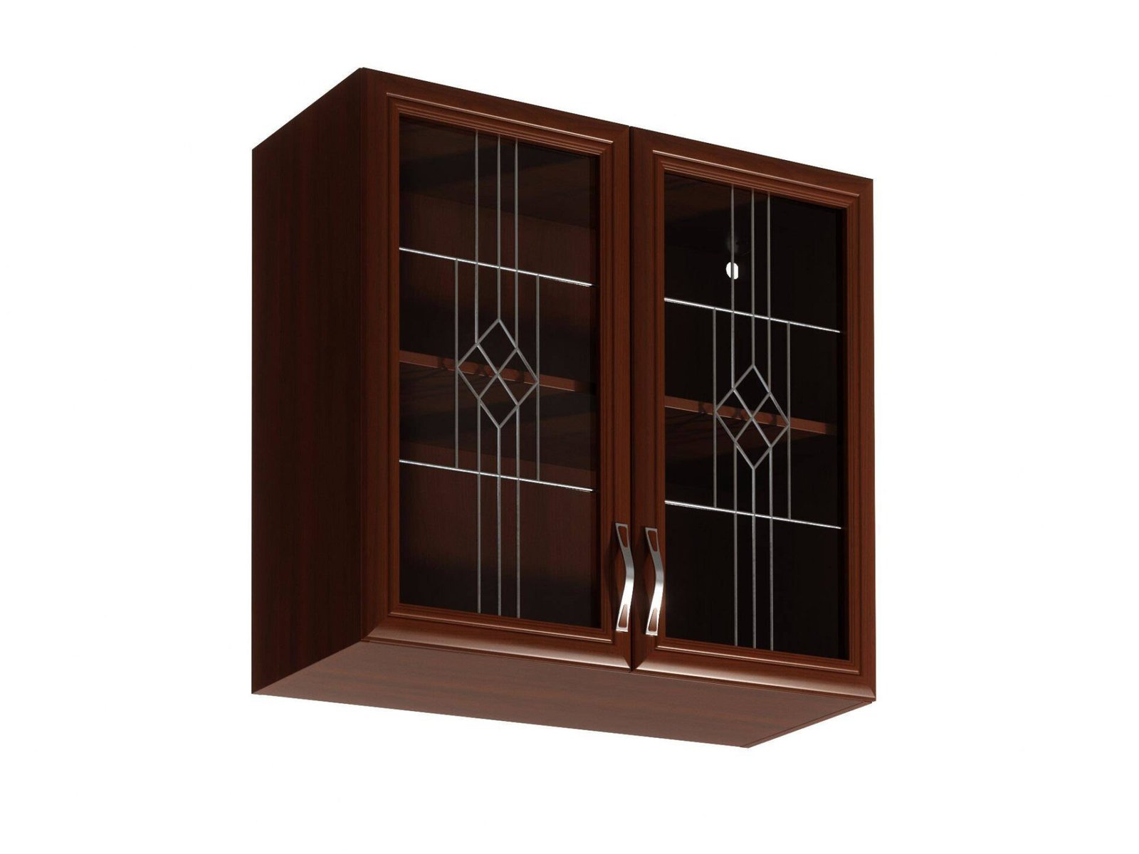 Upper kitchen cabinet, 2 doors, display case, G80S, Sicilian walnut