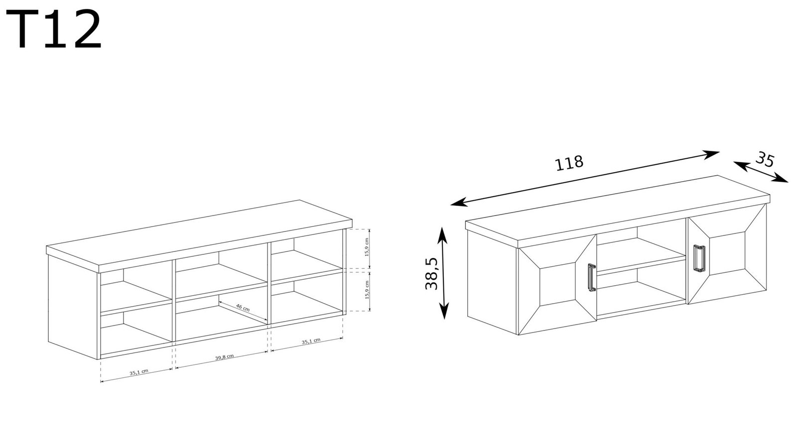 TADEUSZ-12 - Hanging shelf, Centennial oak - Image 2