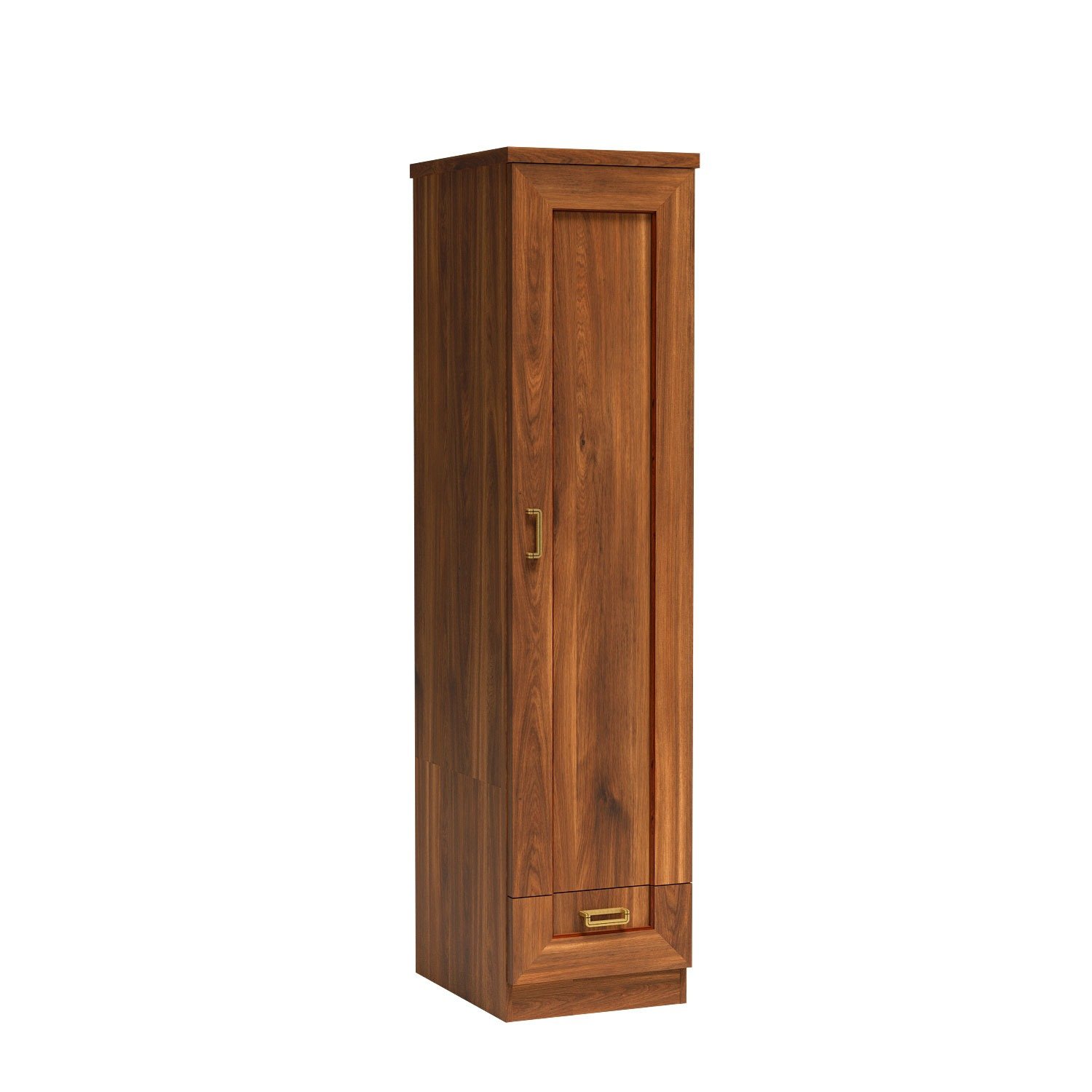 TADEUSZ-9 - Wardrobe 1D1S, century-old oak color, with shelves