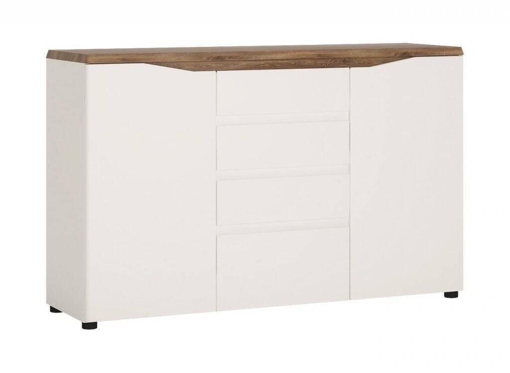 Toledo TOLK01 - Chest of drawers 2D4S white/Stirling oak