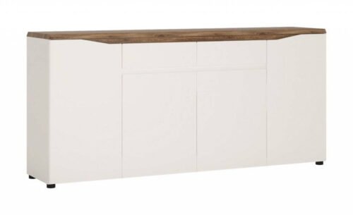 Toledo TOLK04 – Chest of drawers 4D2S, white/Stirling oak