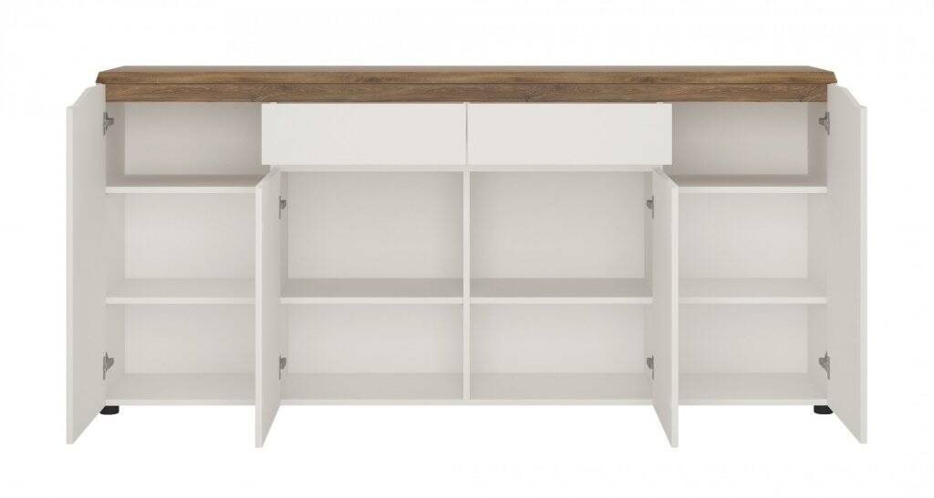Toledo TOLK04 - Chest of drawers 4D2S, white/Stirling oak - Image 2