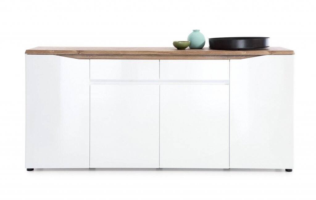 Toledo TOLK04 - Chest of drawers 4D2S, white/Stirling oak - Image 3