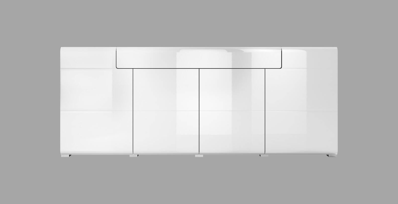 Toledo WM chest of drawers 4D1S, glossy white - Image 3