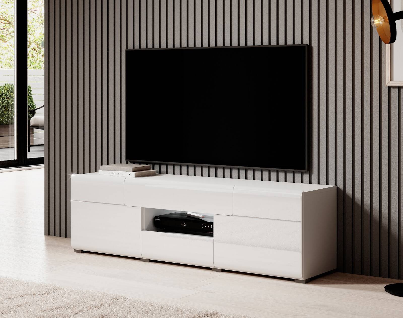 Toledo WM TV cabinet 2D2S small white / glossy white - Image 2