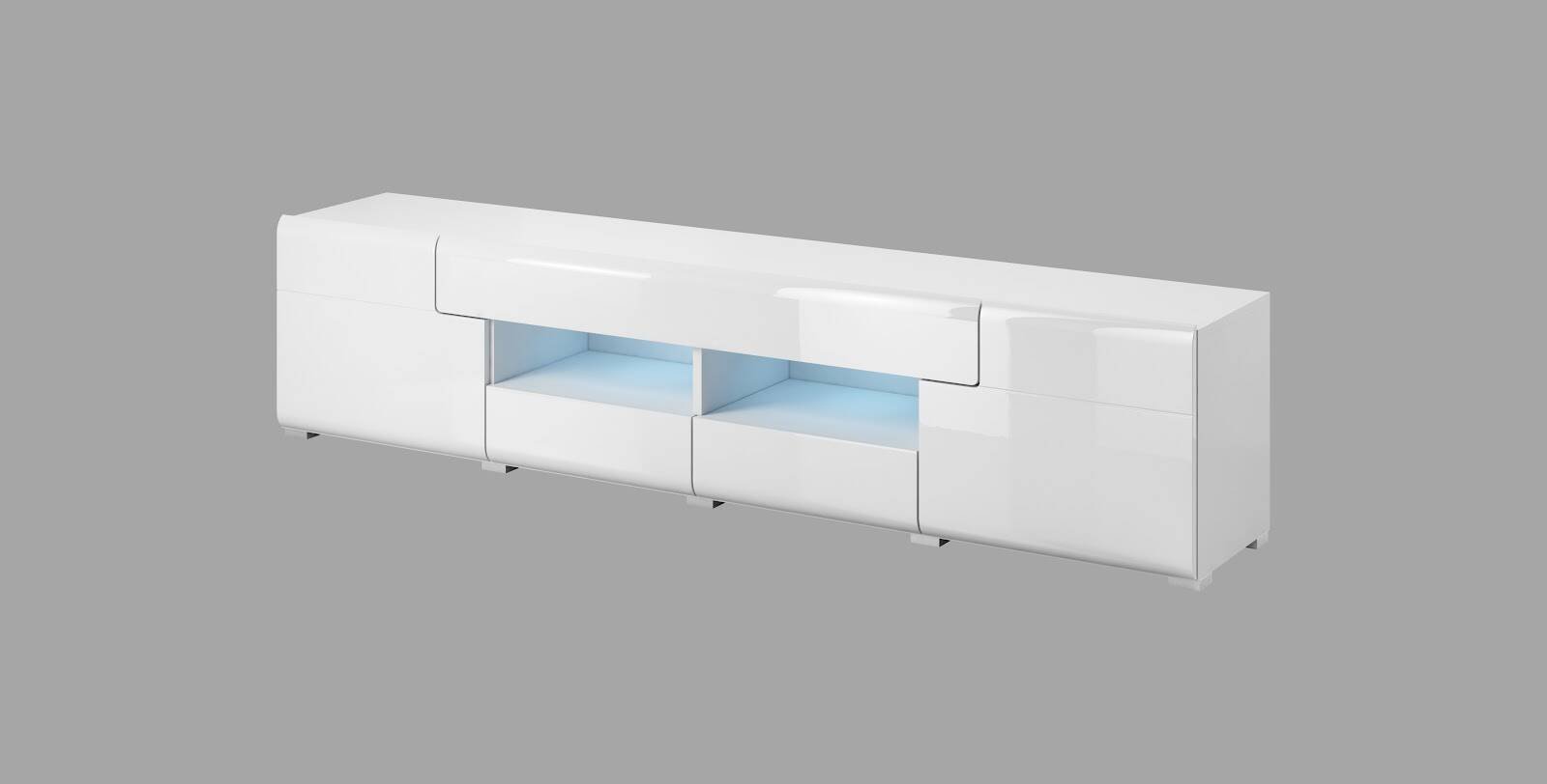 Toledo WM TV cabinet 2D4S large white / glossy white