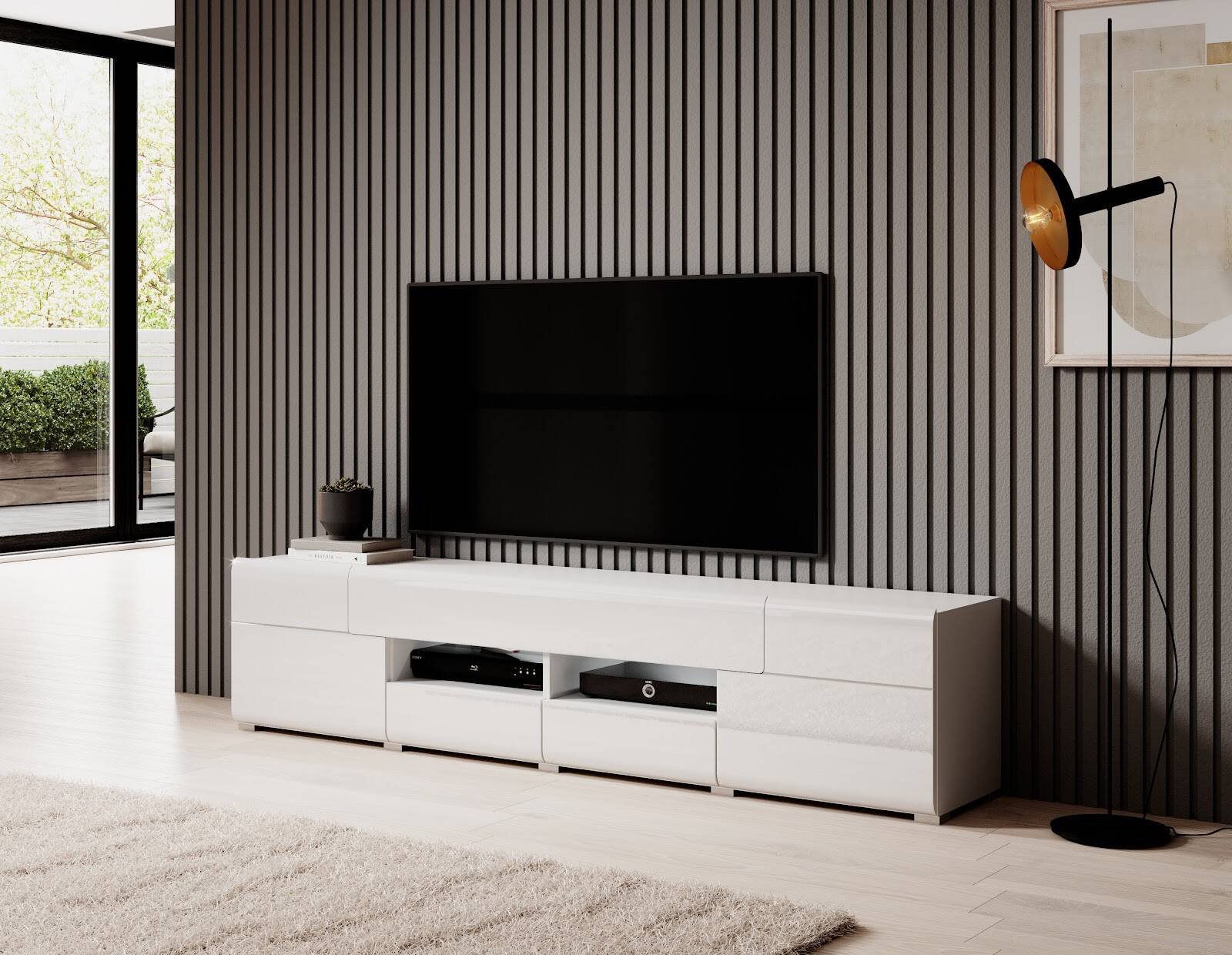 Toledo WM TV cabinet 2D4S large white / glossy white - Image 2