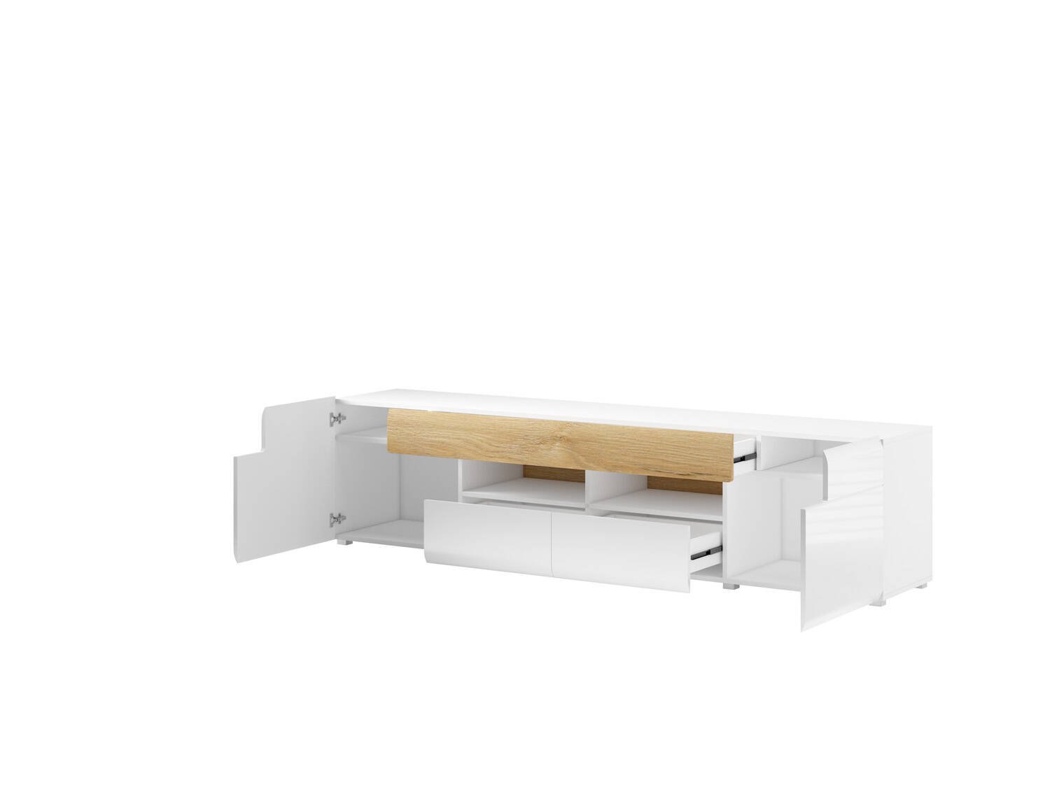 Toledo WM TV cabinet 2D4S large white / glossy white - Image 4