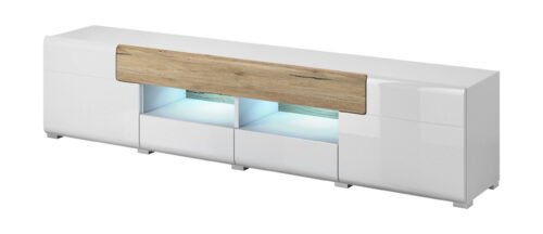 Toledo WM large TV cabinet, white glossy / San Remo