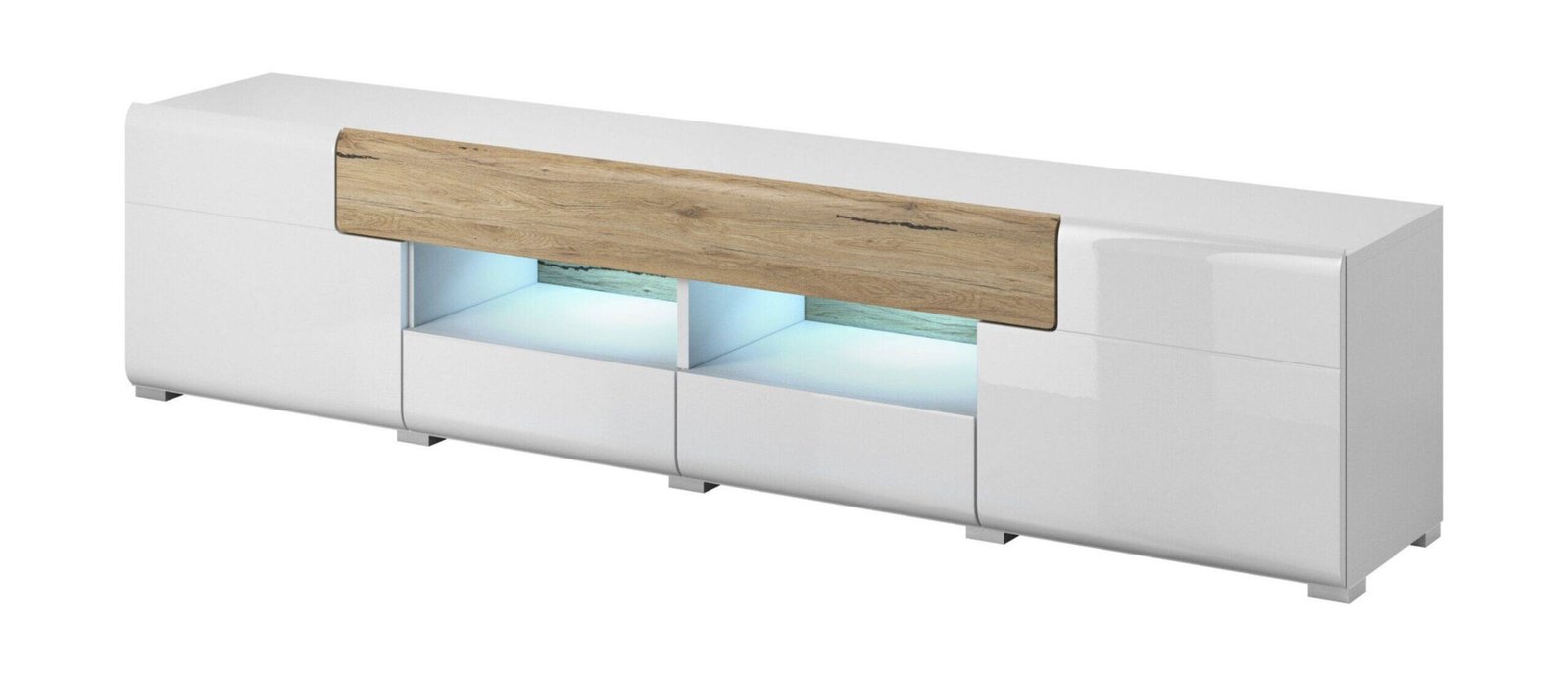 Toledo WM large TV cabinet, white glossy / San Remo