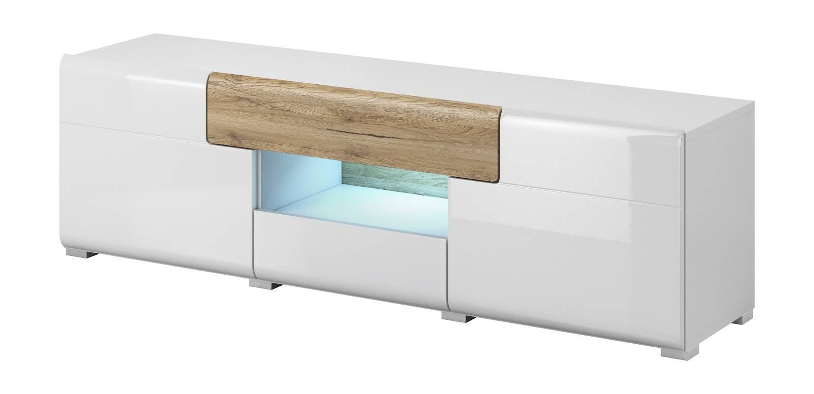 Toledo WM small TV cabinet, white glossy / San Remo