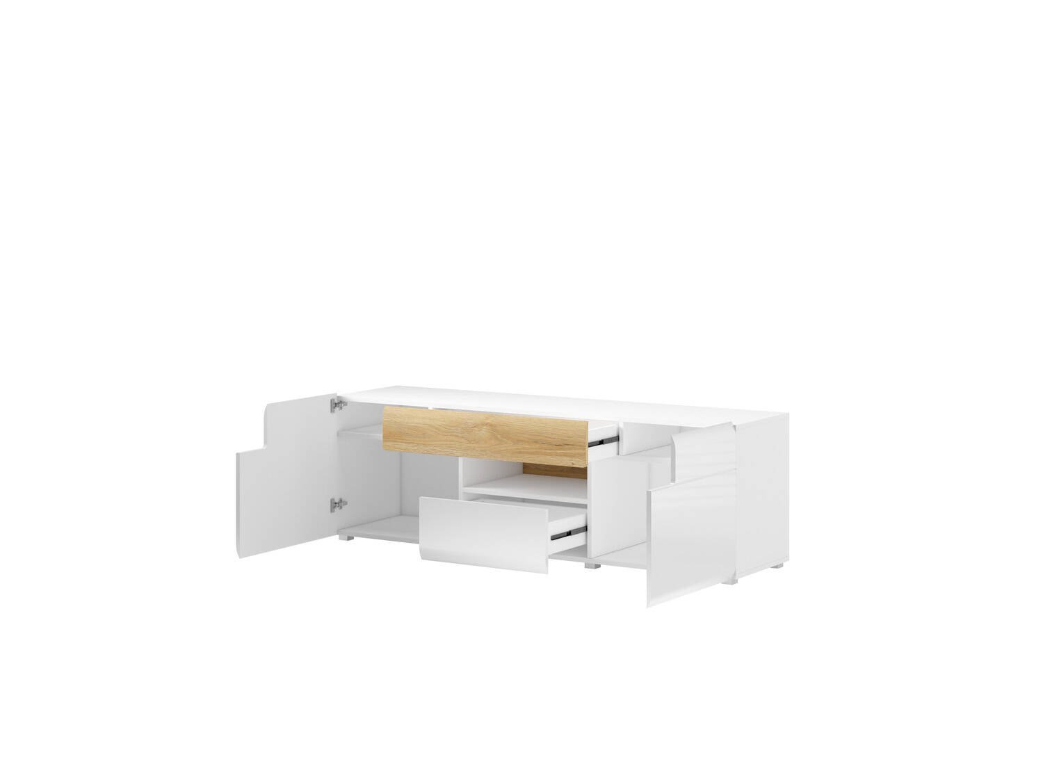 Toledo WM small TV cabinet, white glossy / San Remo - Image 2