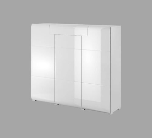 Toledo WM high chest of drawers, 3D1S, white / glossy white
