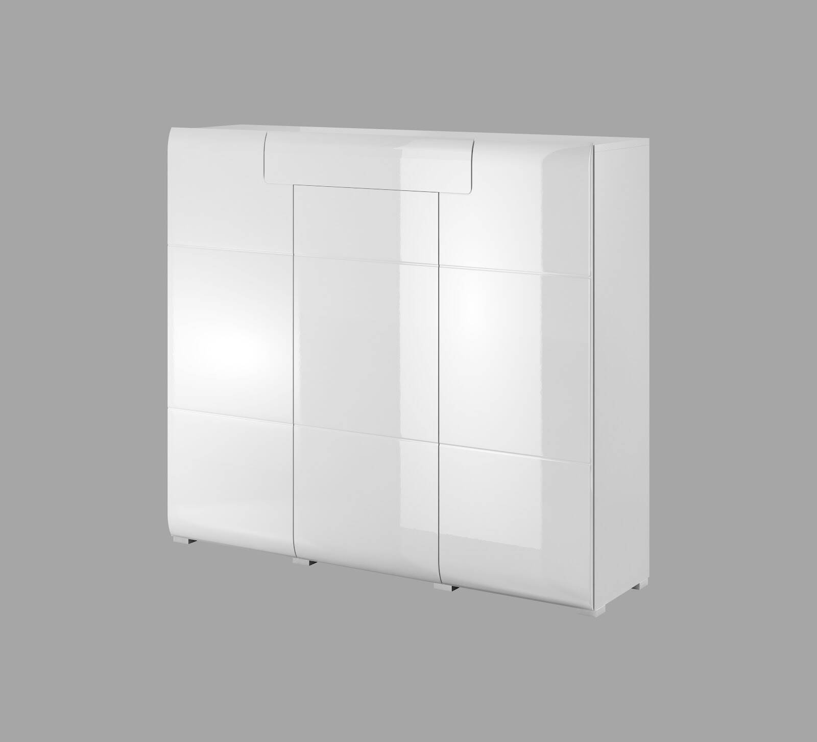 Toledo WM high chest of drawers, 3D1S, white / glossy white