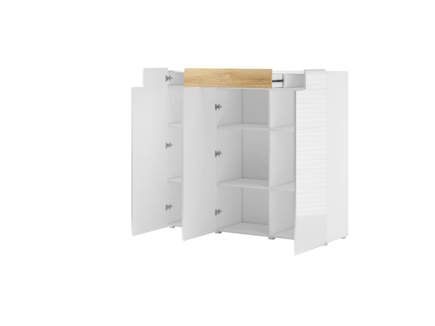 Toledo WM high chest of drawers, 3D1S, glossy white / San Remo - Image 2