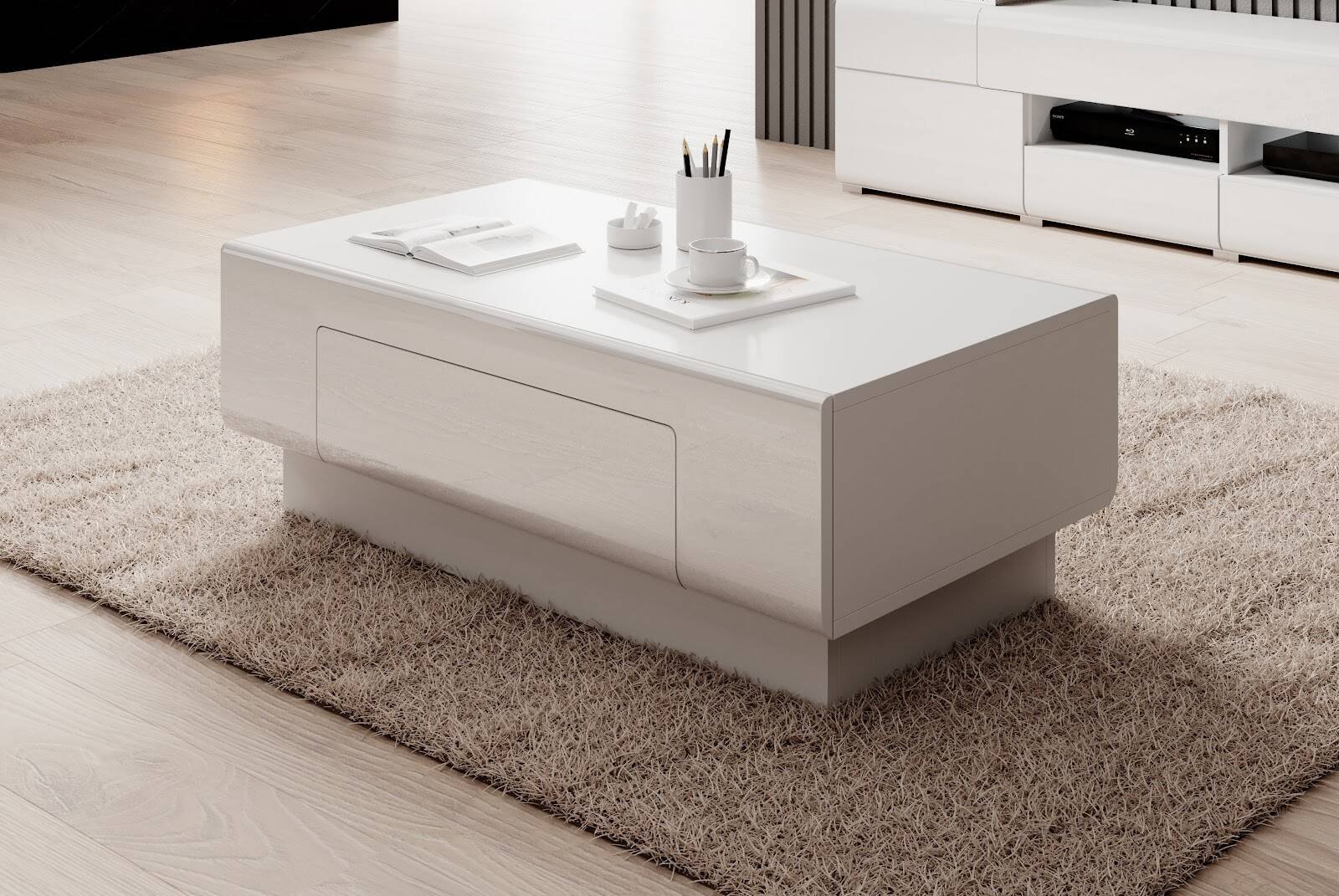 Toledo WM coffee table, white / glossy white - Image 2