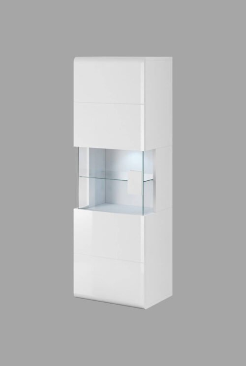 Toledo WM 1-door wall cabinet, white / glossy white