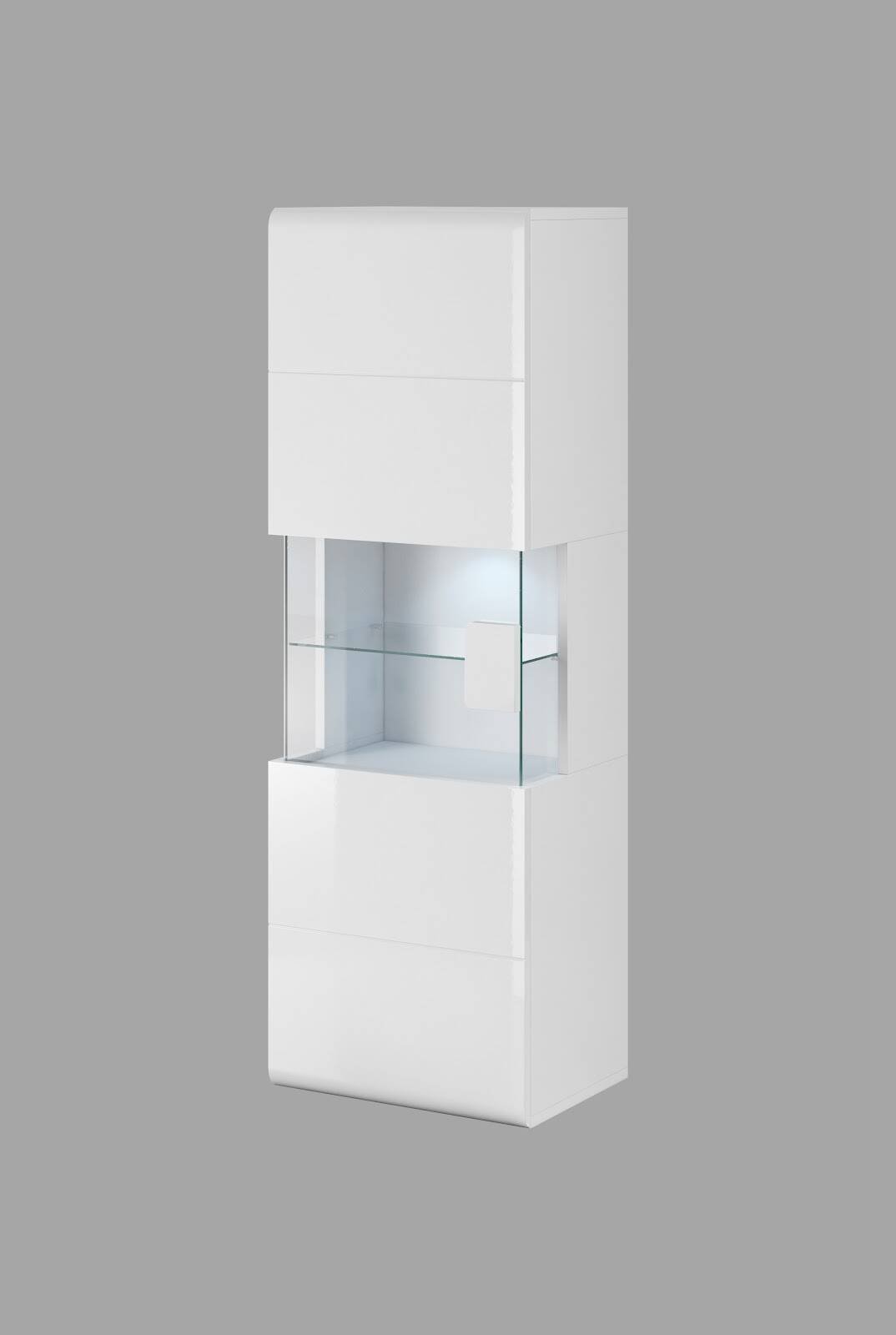 Toledo WM 1-door wall cabinet, white / glossy white