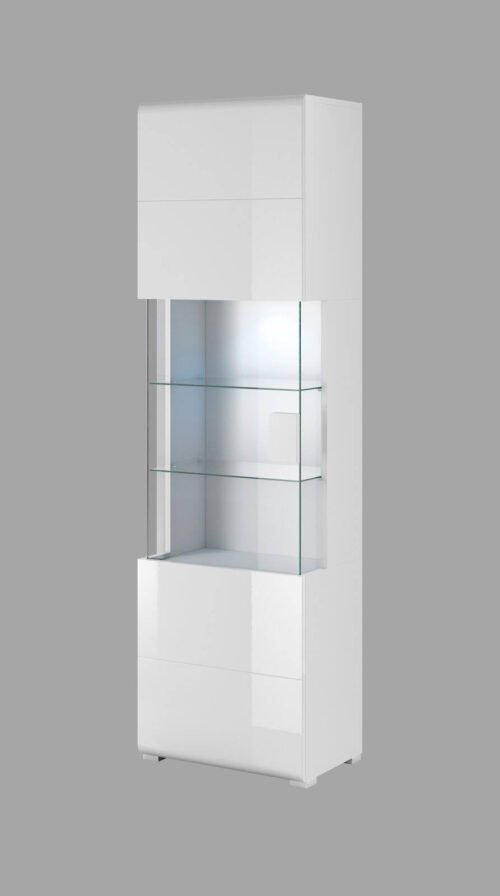 Toledo WM 1-door display cabinet, white / glossy white
