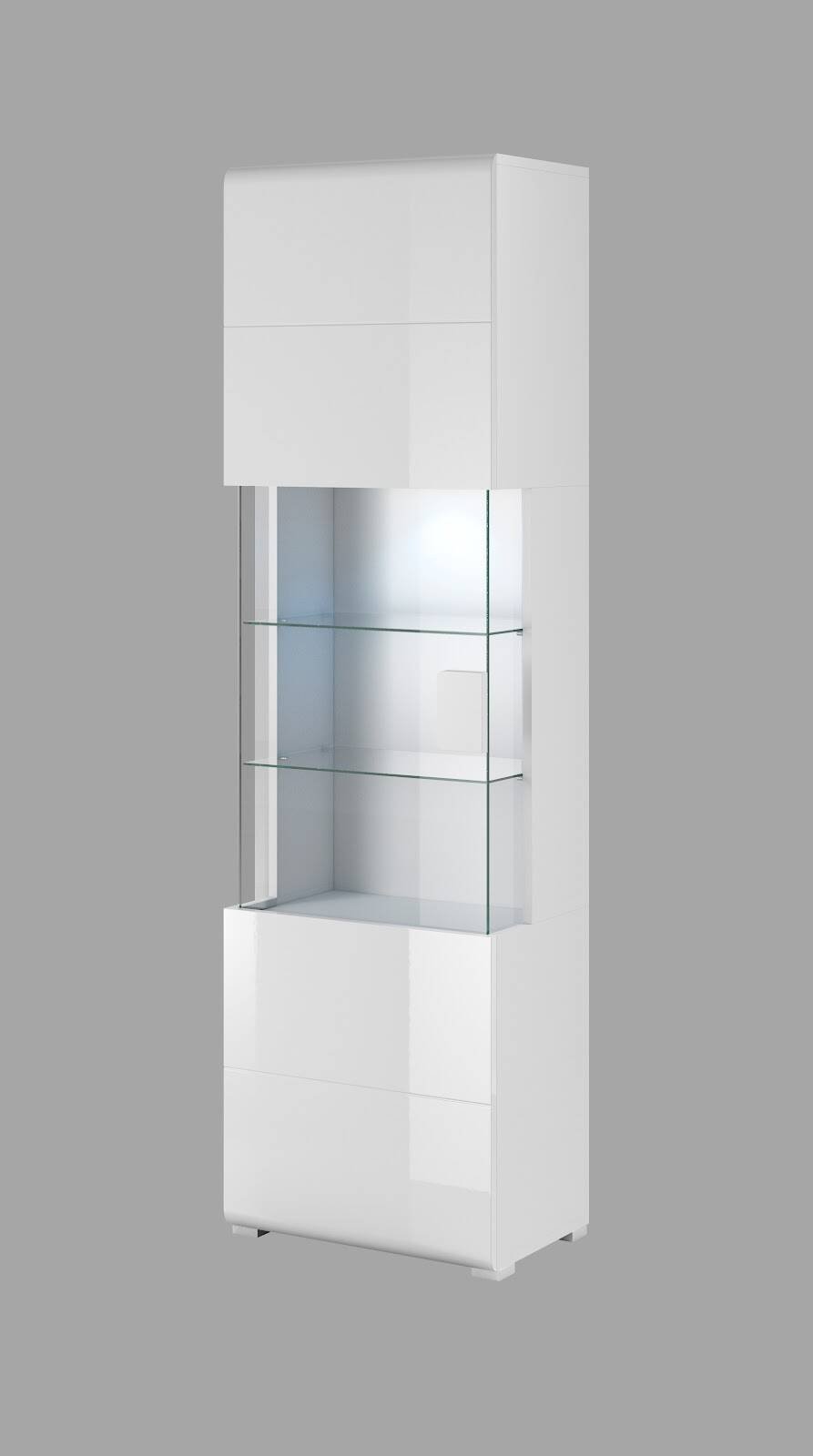Toledo WM 1-door display cabinet, white / glossy white