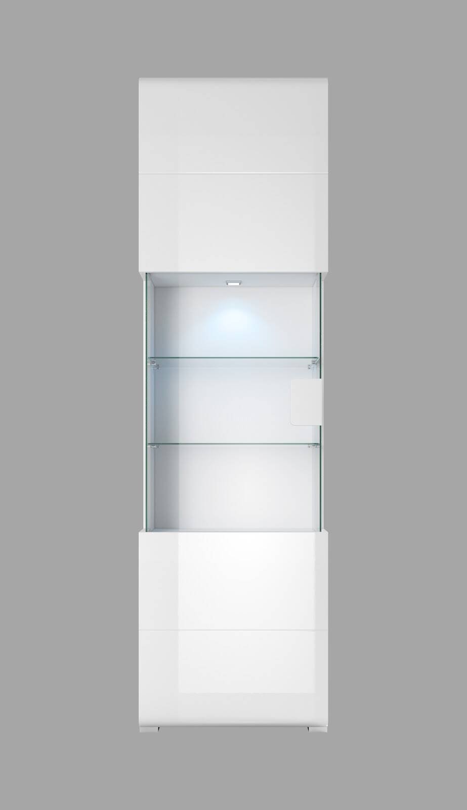 Toledo WM 1-door display cabinet, white / glossy white - Image 3