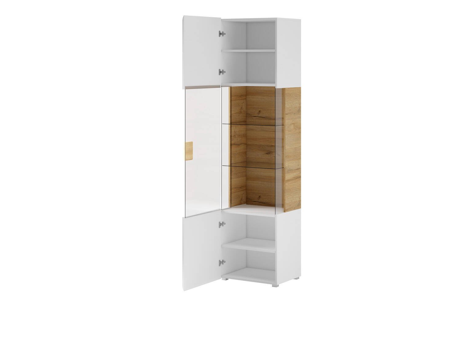 Toledo WM 1-door display cabinet, white / glossy white - Image 4