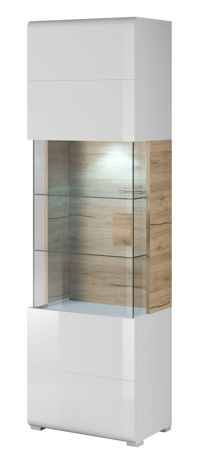 Toledo WM 1-door display cabinet, glossy white / San Remo