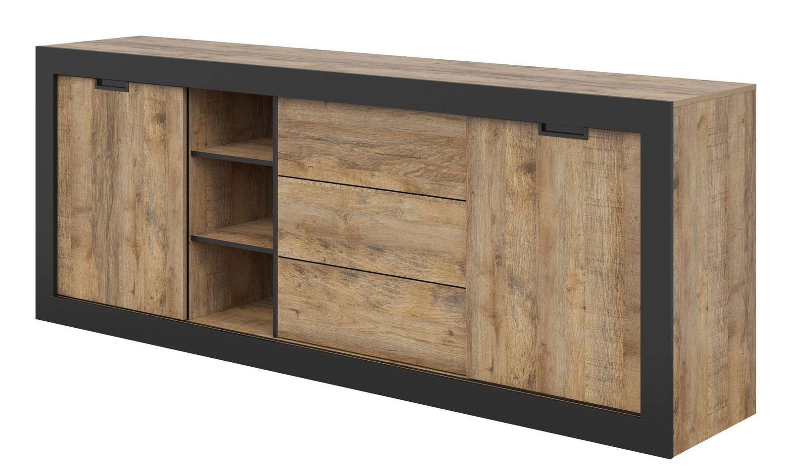 Tudor - Chest of drawers 2D3S Samdal oak matt black