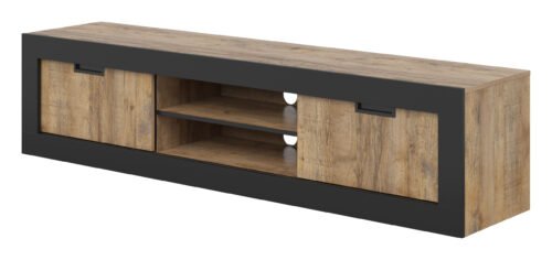 Tudor – 2-door TV cabinet Samdal Oak Matte Black