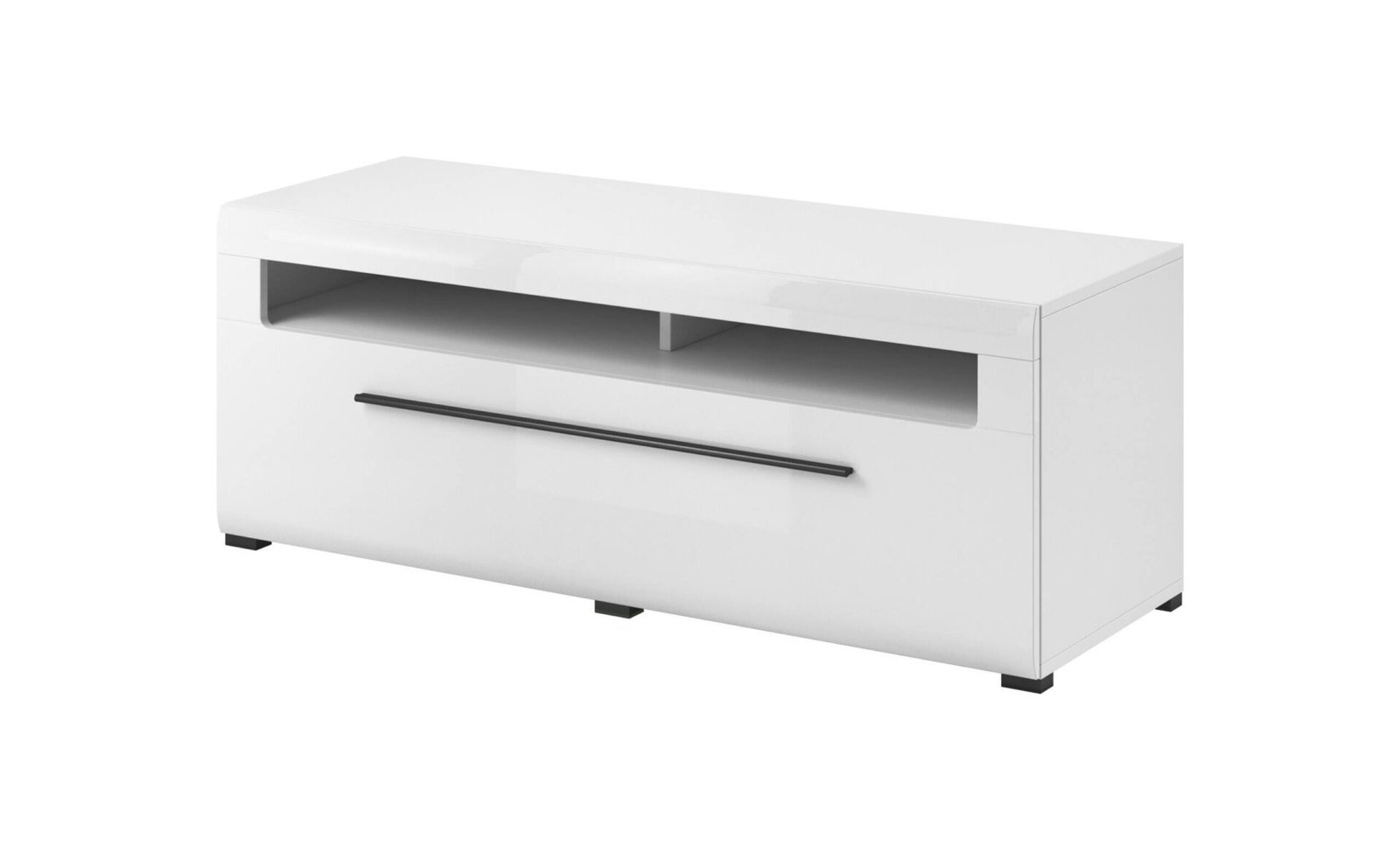 Tulsa WM small TV cabinet, white / glossy white