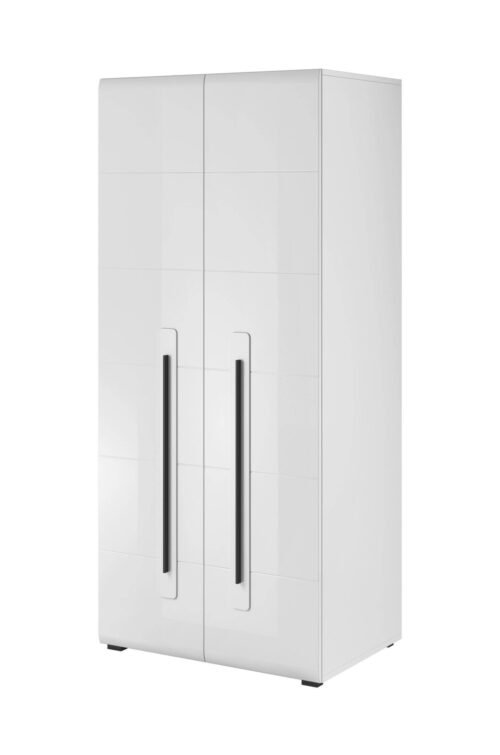 Tulsa WM 2-door wardrobe, white / glossy white