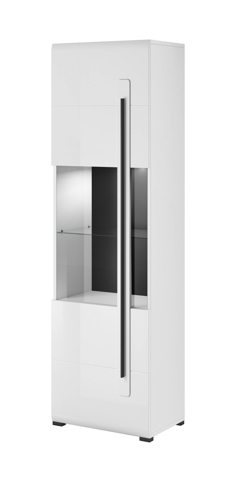Tulsa WM 1-door display cabinet, white / glossy white