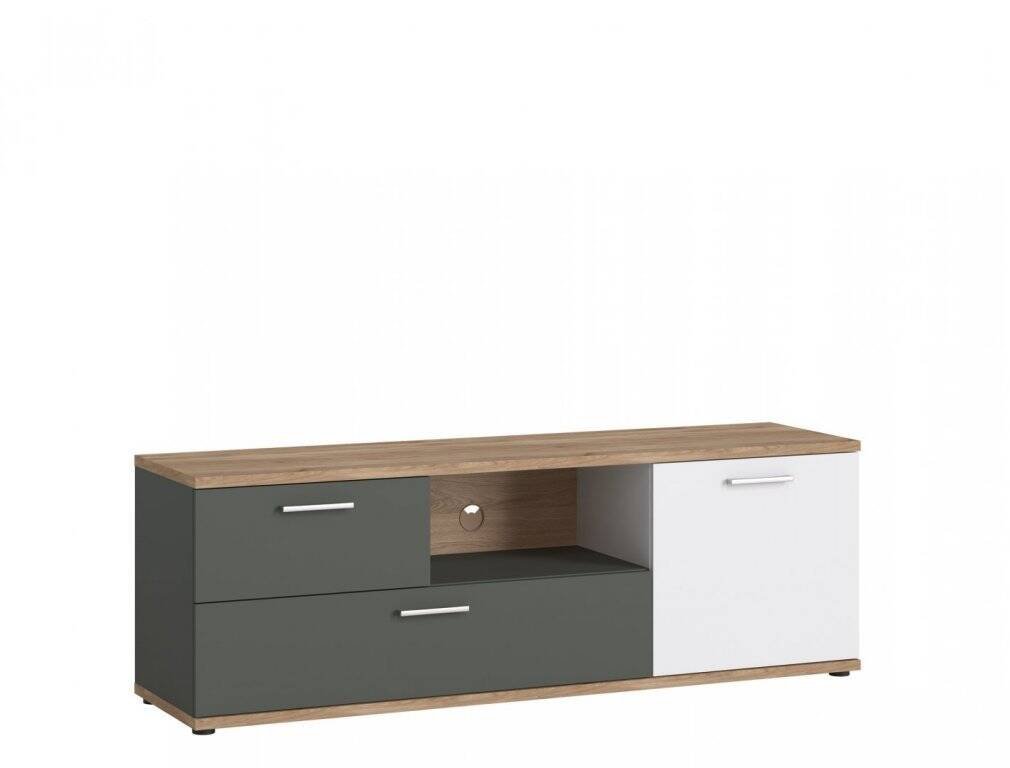 Twenty TWEF01 - TV cabinet, 1D2S, honey oak color, Castello/white/gray
