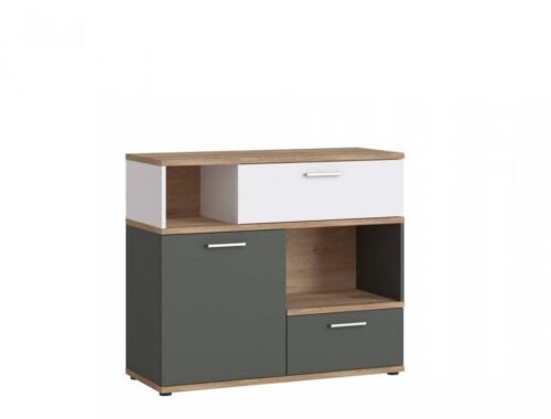 Twenty TWEK01 – Chest of drawers 1D2S Honey oak Castello/white/gray