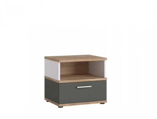 Twenty TWEK03 – 1S bedside table, honey oak, Castello/white/gray