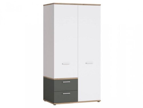 Twenty TWES02 – Wardrobe 2D2S Honey Oak Castello/white/gray