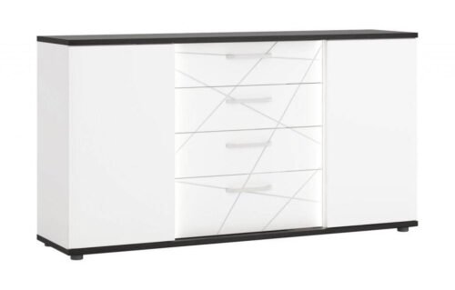 Venezia VENK01 – Chest of drawers 2D4S white/Vicenza oak black