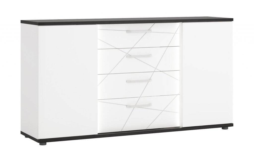 Venezia VENK01 - Chest of drawers 2D4S white/Vicenza oak black
