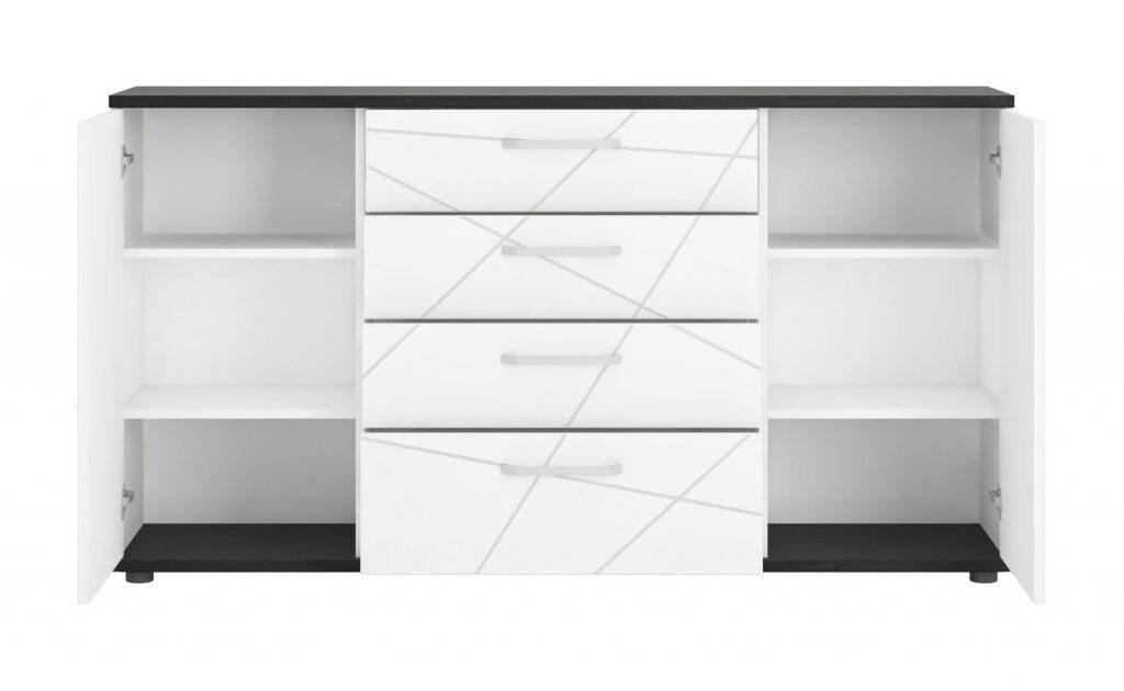 Venezia VENK01 - Chest of drawers 2D4S white/Vicenza oak black - Image 2