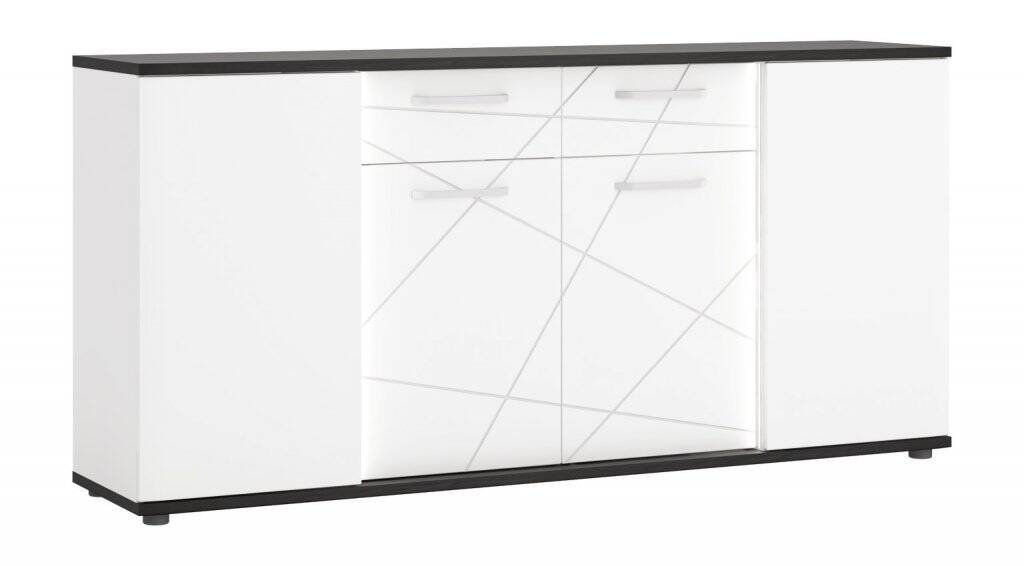 Venezia VENK02 - Chest of drawers 4D2S white/Vicenza oak black